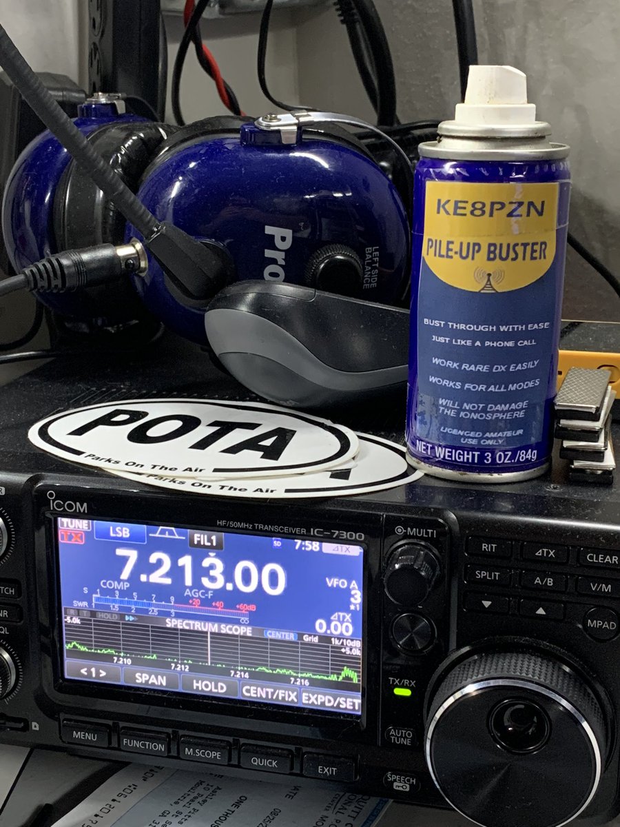 I think <a href="/POTAActivator/">K4NYM</a> has his own model of the PILE-UP BUSTER, but I had to get some for <a href="/HRAGYOUTUBE/">Hamradioadventureguy</a> It’s not 100% effective, but it does seem to help. #POTA #POTAjokes <— a new hashtag is born
