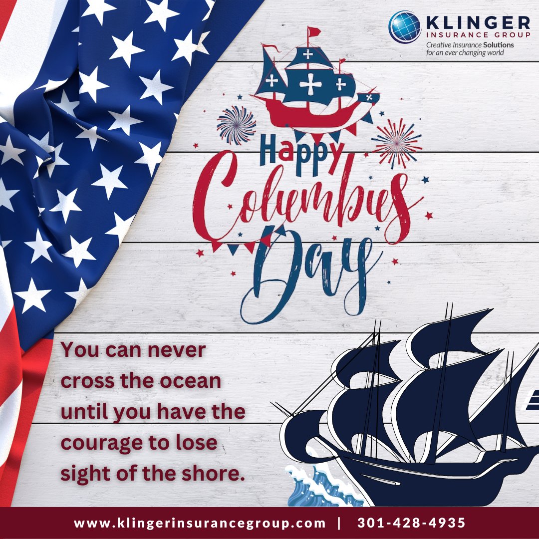 KlingerInsGroup's tweet photo. #columbusday #christophercolumbus #columbus #indigenouspeoplesday #america #nativeamerican #italianamerican #savecolumbus #cristoforocolombo #italia #savecolumbusday #columbusdayweekend #dmvarea #dmvnetwork #dcsmallbusiness #KlingerInsuranceGroup https://t.co/V2hekigX8z