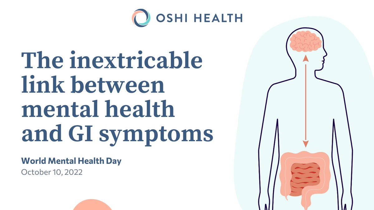 OshiHealth's tweet photo. This #WorldMentalHealthDay, prioritizing mental health means prioritizing GI health.

The brain &amp; gut are strongly connected. For people with GI conditions, stress can lead to flare-ups in symptoms, which then creates more anxiety. 🧠

Learn more: https://t.co/MrbUMruMtq https://t.co/6JdbdUxNZO