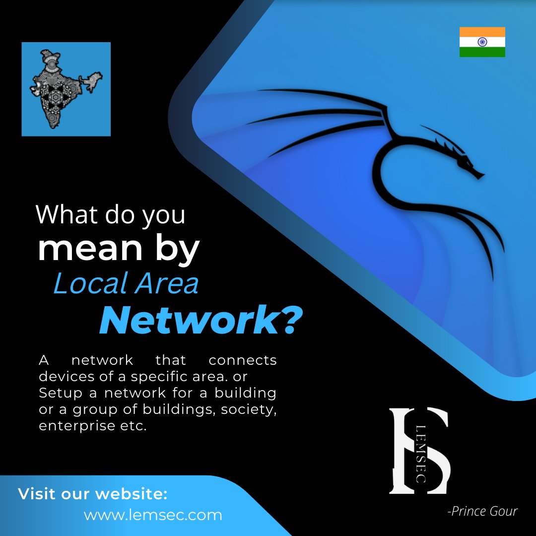 lemsec_security's tweet photo. What do you mean by Local Area Network (LAN)??
.
Want to get more information about Ethical Hacking and Cybersecurity then visit: https://t.co/q1LNw1w9im
.
#cybersecurity #lan #localarea #localareanetwork #opticalfiber #opticalfibercable #fiber #hacking #wifihacking #lemsec https://t.co/ZkHRPOXRaW