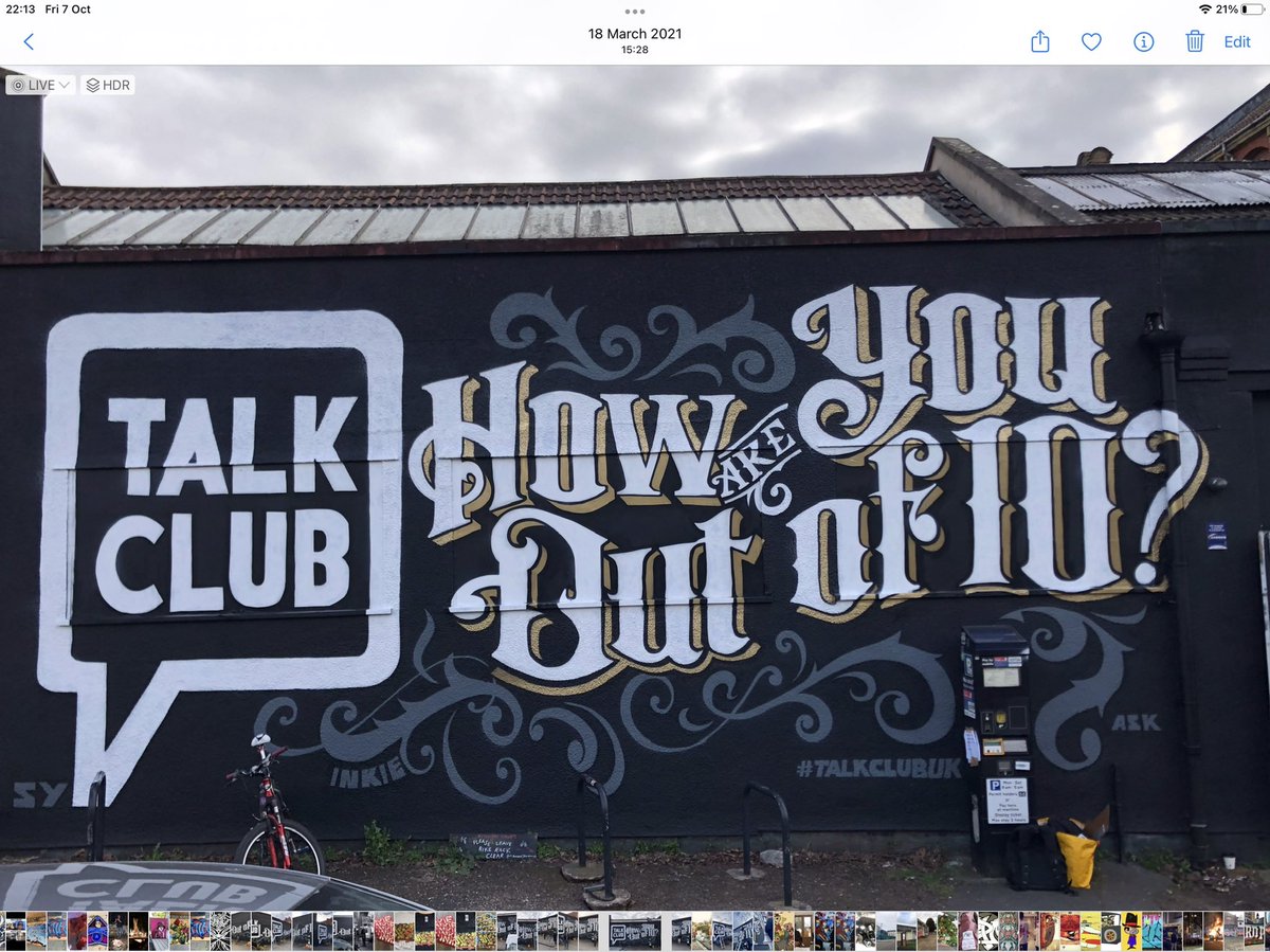 inkiegraffiti's tweet photo. To celebrate world mental health day here’s some snaps of a mural created for @talkclubuk on the side of @bristolbeerfactory #bedminster #northst #BRISTOL https://t.co/PU7o9wKq2z