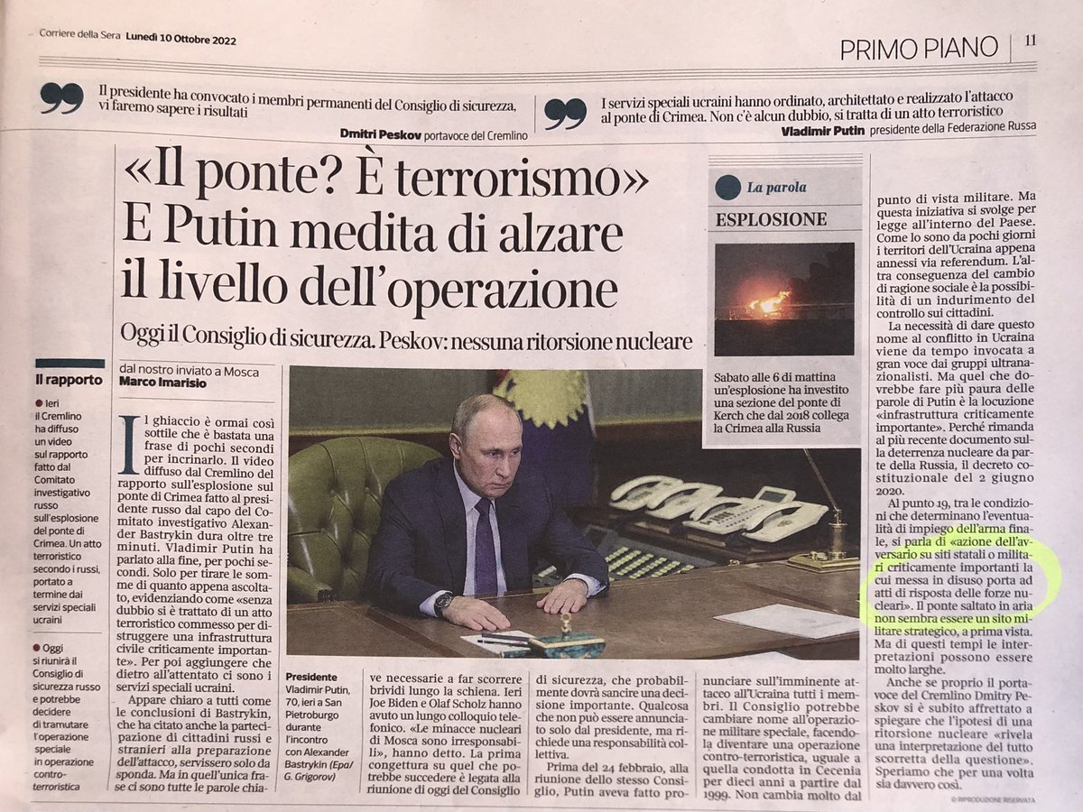 rusembitaly's tweet photo. Attiriamo la vostra attenzione sul fatto che nell'articolo di Marco Imarisio sul "Corriere della Sera" di oggi è stato distorto il contenuto del nostro documento dottrinale nel campo della deterrenza nucleare.
In realtà dice 👉🏼🔗 https://t.co/Tc3CXL79EU https://t.co/TIF6mwDqmc