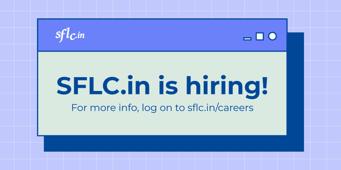 SFLCin's tweet photo. 🚨We are hiring!🚨
#CommunicationsAssociate #Technologist
If you wish to join @SFLCin in our mission to defend the digital rights of Indian citizens, apply now!
Here's a thread of current openings - 🧵
#Hiring #MediaJobs #JobSearch #Careers #TechJobs #ApplyNow https://t.co/ABF7UngCNf