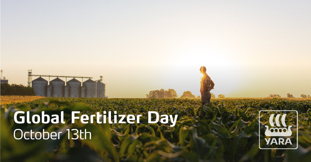 October 13th is Global Fertilizer Day. 

Why is it important to mark the date?
Fertilizer is responsible for 50% of the world's food production. Without fertilizers, half of the world's population would go hungry.
#FertilizerDay