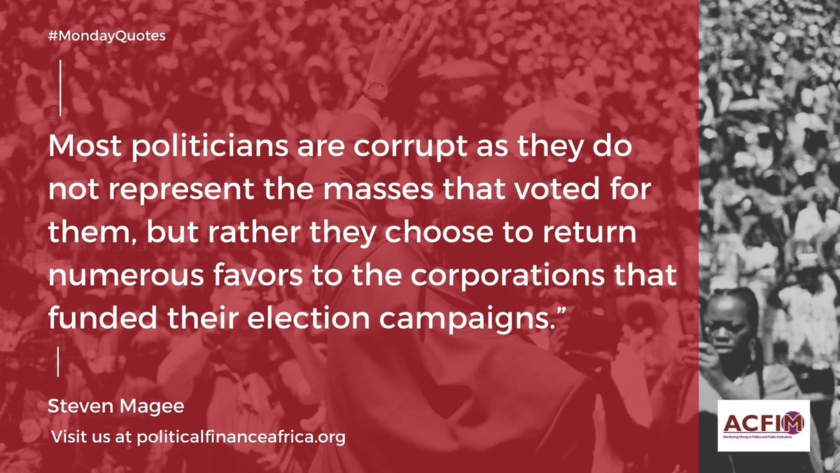 AcfimAfrica's tweet image. #MondayQuotes
#CampaignFinanceReforms
#MoneyinPolitics
#PoliticalFinancing
#Democracynow