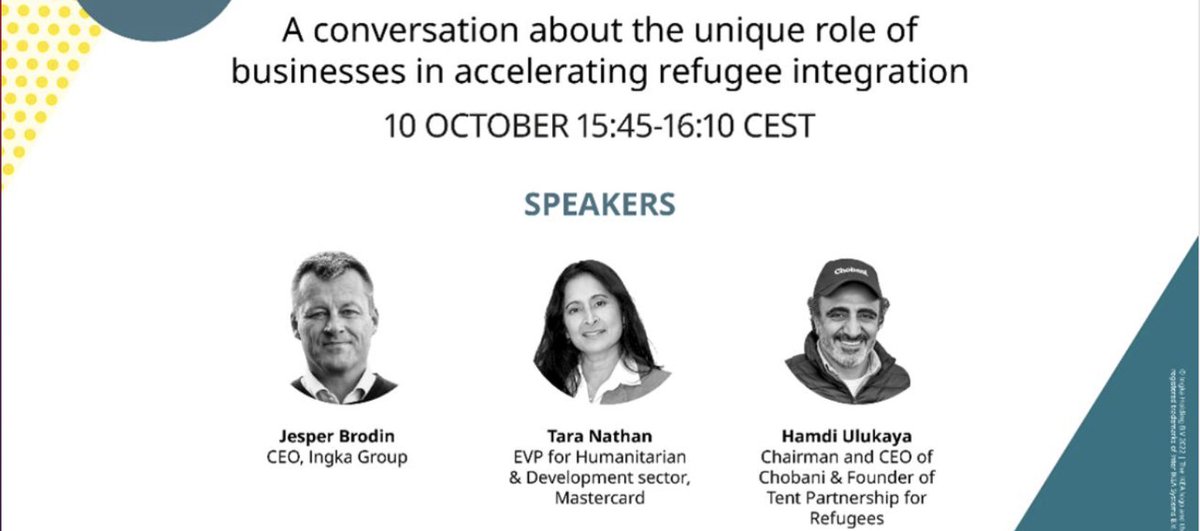 It's a win-win when businesses hire &amp; help integrate #refugees in their new communities! 🙌 

Join <a href="/TentOrg/">Tent Partnership for Refugees</a> founder <a href="/hamdiulukaya/">Hamdi Ulukaya</a> &amp; <a href="/IKEA/">IKEA</a> CEO Jesper Brodin on #LinkedInLive with <a href="/BBCYaldaHakim/">Yalda Hakim</a> at 9:45 AM ET to learn how businesses are stepping up! 📺 ➡️ bit.ly/3rPgOgl