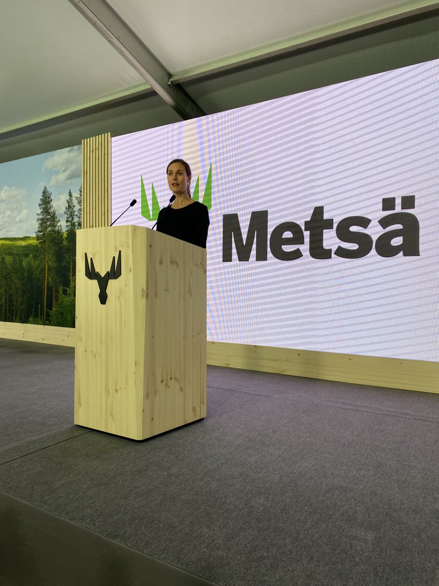 Pääministeri vihkimässä Suomen historian suurinta sahainvestointia Raumalla #metsagroup #puurakentaminen
