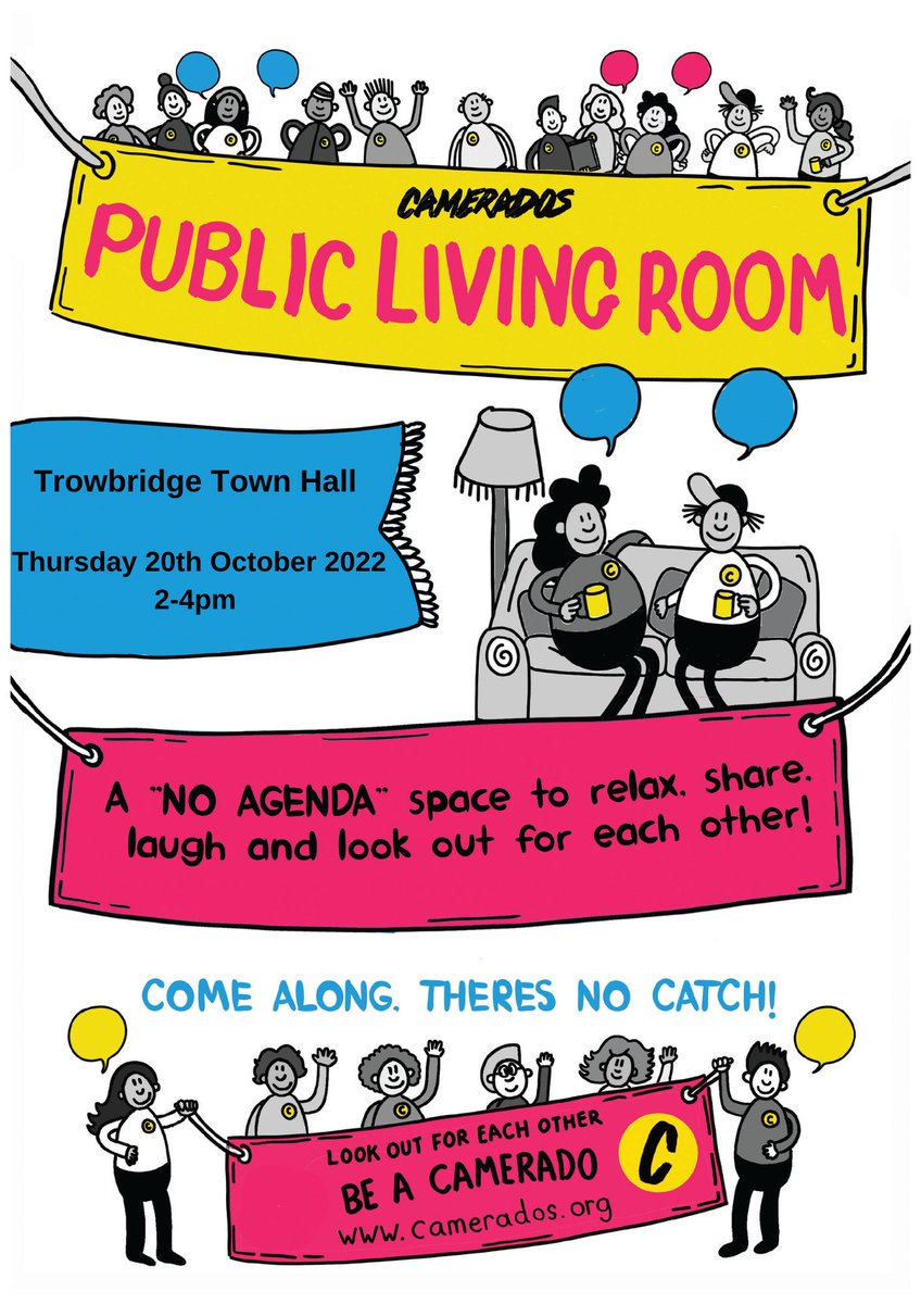 The guys from Trowbridge Public Living Room want to let you know that the next Living Room is on the 20th October, see poster below for details #camerados #trowbridgepubliclivingroom #nocatch #nolanyards