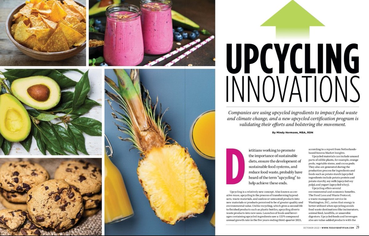 Companies are using #upcycled ingredients to impact #food waste and #climate change, and a new upcycled certification program is validating their efforts and bolstering the movement. <a href="/MindyHermannRD/">Mindy Hermann</a> looks into it. todaysdietitian.com/newarchives/10…