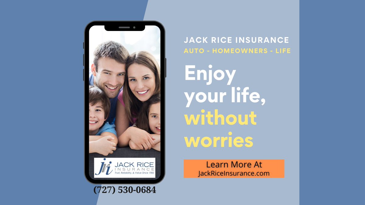 jriceins's tweet photo. Enjoy Your Life, Without Worries!
Auto - Homeowners - Life Insurance

Contact Us Now for Your Free Quote:
https://t.co/qS1X16o1sG
727-530-0684

#homeownersinsurance #rentalinsurance #insurance #insurancebroker #autoinsurance #floodinsurance  #businessinsurance https://t.co/hLZEHRNYBY