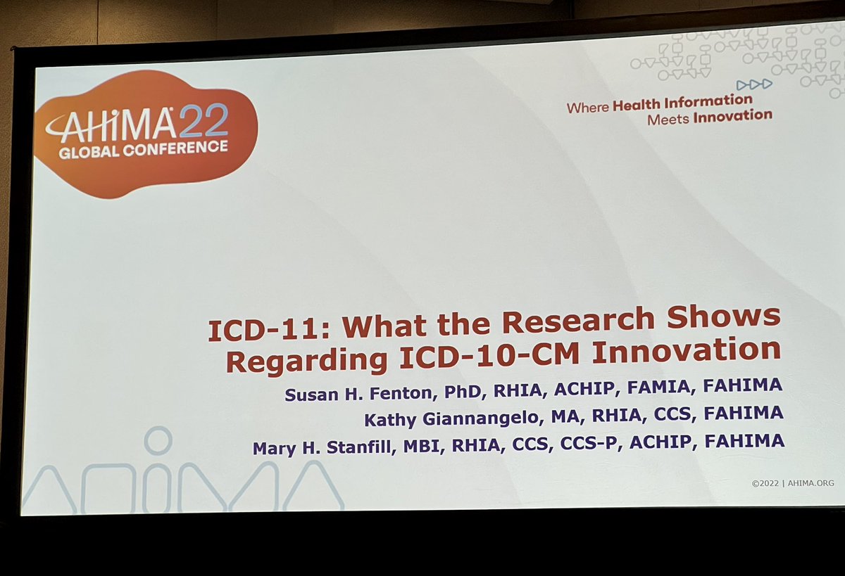 LynneHessling's tweet photo. In Columbus, OH at #AHIMA22 starting the day learning about ICD-11 https://t.co/sU8sviwKQF