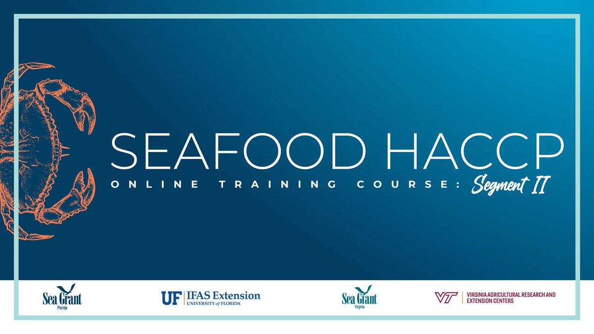 Processors, importers &amp; distributors of #fish and #fishery products: Do you need #HACCP certification?

We're offering 2️⃣ virtual training opportunities: 

🐟 October 24
🦪 December 2

Both dates from 8am-5pm! Register: bit.ly/3yuut0g

#SeafoodMonth