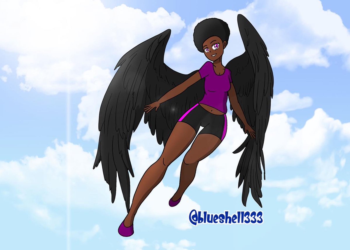 blueshell333's tweet photo. Blacktober day 10: air! Soar high beautiful! #art #blackartist #blueshell333 #blackart #blackcommunity #blacktober #blacktober2022 #OC https://t.co/NzSATZYrfu