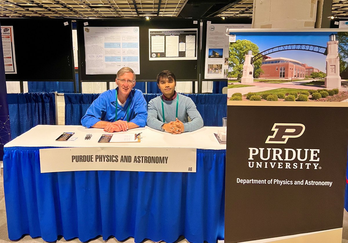 PurduePhysAstro's tweet photo. Prof. Stephen Durbin and Zain UI Abdin, graduate student, represented @PurduePhysAstro at Physcon 2022 Congress in Washington DC. Considering grad school? Interested in learning more about our programs at #Purdue University? Check us out here: https://t.co/hJumbICySv. #PhysCon https://t.co/h6yw1pcA8W