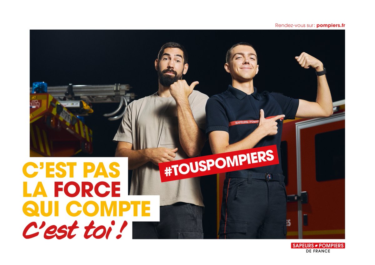 Pompiers de France (@pompiersfr) on Twitter photo #Engagement | Alors oui, <a href="/NKARABATIC/">NIKOLA KARABATIC</a> est champion du monde… mais Titouan, sapeur-pompier volontaire, sauve des vies au quotidien.
C’est pas la FORCE qui compte, c’est toi ! #TousPompiers
📸 <a href="/_cyrilmasson/">Cyril Masson</a> #Engagement | Alors oui, <a href="/NKARABATIC/">NIKOLA KARABATIC</a> est champion du monde… mais Titouan, sapeur-pompier volontaire, sauve des vies au quotidien.
C’est pas la FORCE qui compte, c’est toi ! #TousPompiers
📸 <a href="/_cyrilmasson/">Cyril Masson</a>