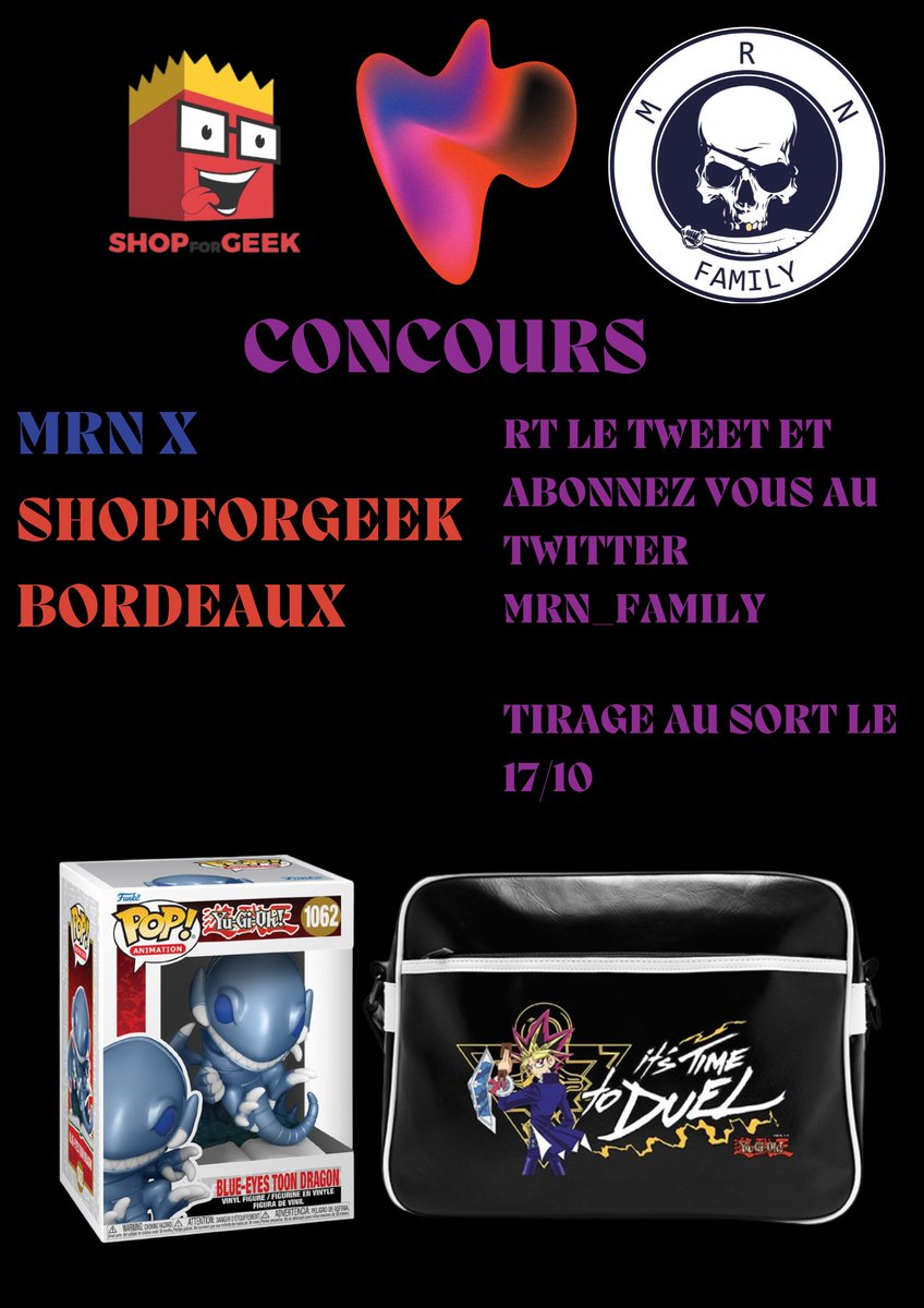 MRN_Family's tweet image. Nouveau concours ! 
En partenariat avec la boutique Shop for Geek de Bordeaux instagram.com/shopforgeek_bo… 
Une figurine Dragon aux yeux bleus toon et un sac Yu-gi-oh à gagner.
RT ce tweet et abonne-toi à la @MRN_Family 
Tirage au sort le 17/10 
#CONCOURS #giveaway #yugioh