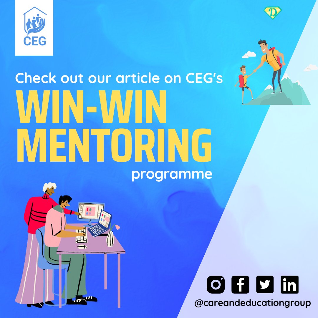 CEG's Win-Win Mentoring programme is bespoke. Win-Win targets young people aged between 8 and 24,
providing long-term resources and tools to empower individuals into pursuing their career goals. 

Click here to read more: bit.ly/3SRxtfd

#mentoring #helpingyoungpeople