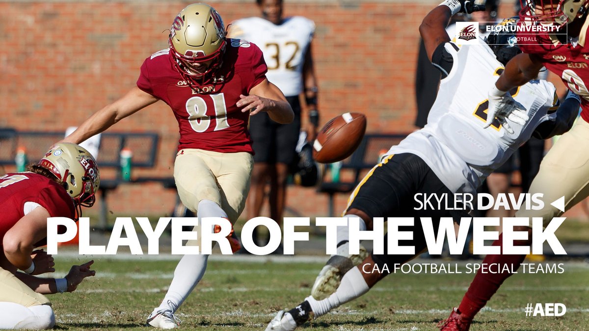 🎯 2-for-2 on field goals (51 and 48 yards)
🎯 Became Elon's career record holder in field goals made, now 15th in FCS history
🎯 Perfect on three extra point attempts
🎯 Five touchbacks (and a squib kick) on six kickoffs

#AED