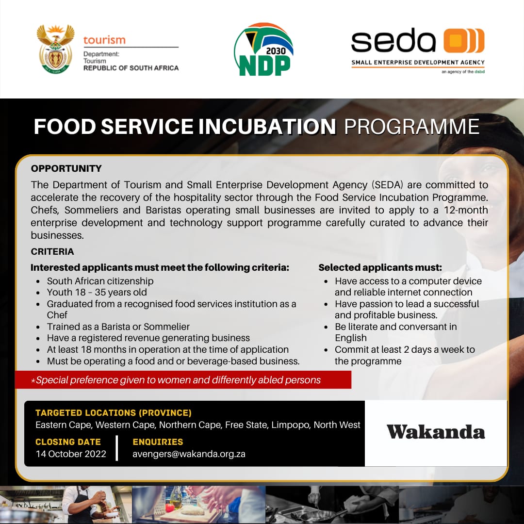 Are you a Chef, Barista or Sommelier successfully running your own business?

To apply for the Food Service Incubation Programme click on the link below: 

forms.gle/sBkPQpB3dxyrTy…