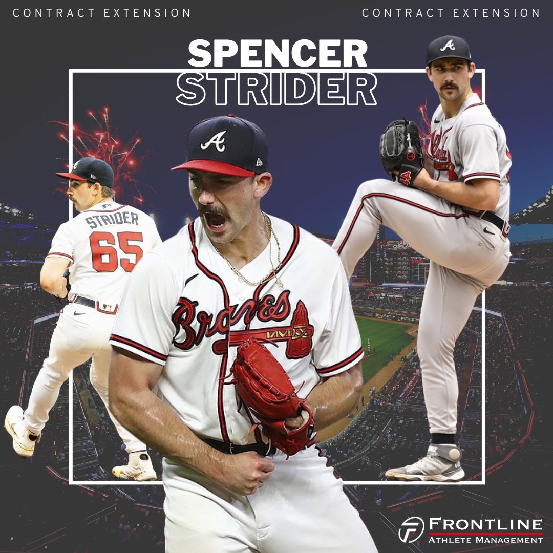Signed. Sealed. 𝙀𝙓𝙏𝙀𝙉𝘿𝙀𝘿. ✍️ Congrats @SpencerSTRIDer on signing a multi-year contract extension with the Atlanta Braves! #ForTheA
