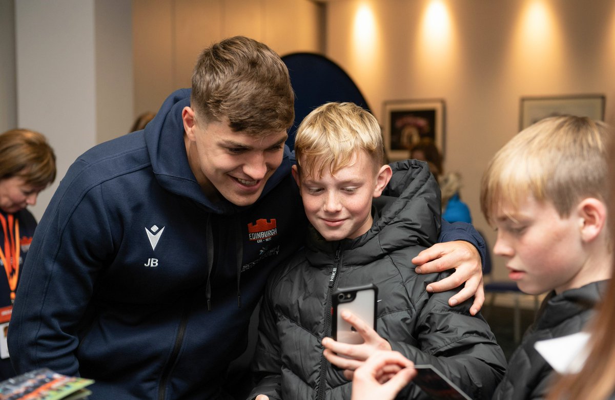 _ScottishBS's tweet photo. Last Friday in support of @EdinburghRugby's Club Appreciation Night we invited a rugby team from Gala Academy to Dam Health Stadium to watch the game and meet Jack Blain on our stand. Thank you to everyone involved! #ScottishBuildingSociety #MainClubPartner #EdinburghRugby https://t.co/KfSjERUemn