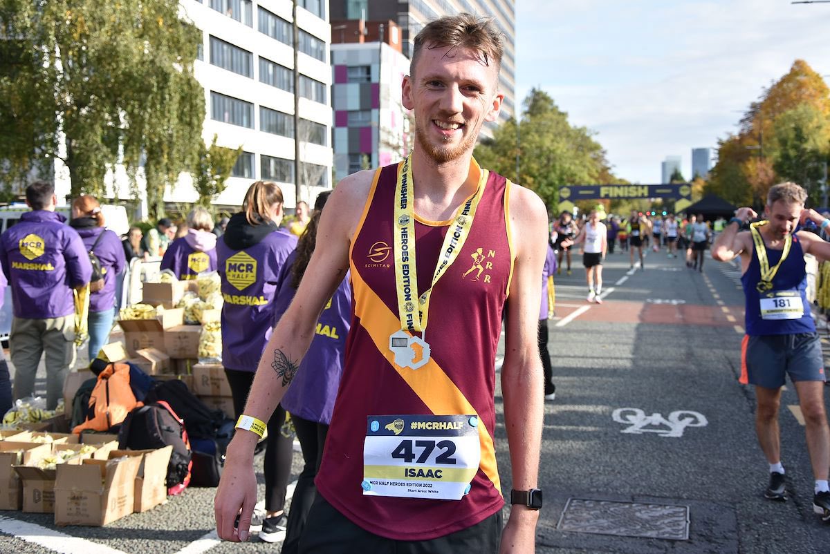 IsaacTipler's tweet image. #MedalMonday. Loved running in the @ManchesterHalf yesterday. Still on a high from it all. Chuffed to bits with the big PB 1:16:54. 💪👟 #running #MCRhalf #ukrunchat #personalbest #HalfMarathon #runner