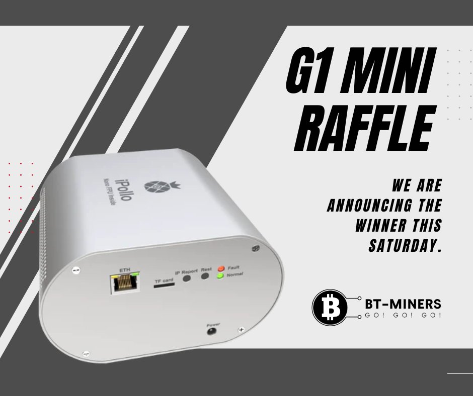 BtMiners's tweet photo. Don't forget to set your calendar 10/15. The winner will be announced. #btminers #bitcoin #cryptomining #crypto #cryptocurrency #cryptonews #cryptominingrig #blockchain #cryptoworld #g1mini https://t.co/q2Q13TUQTY