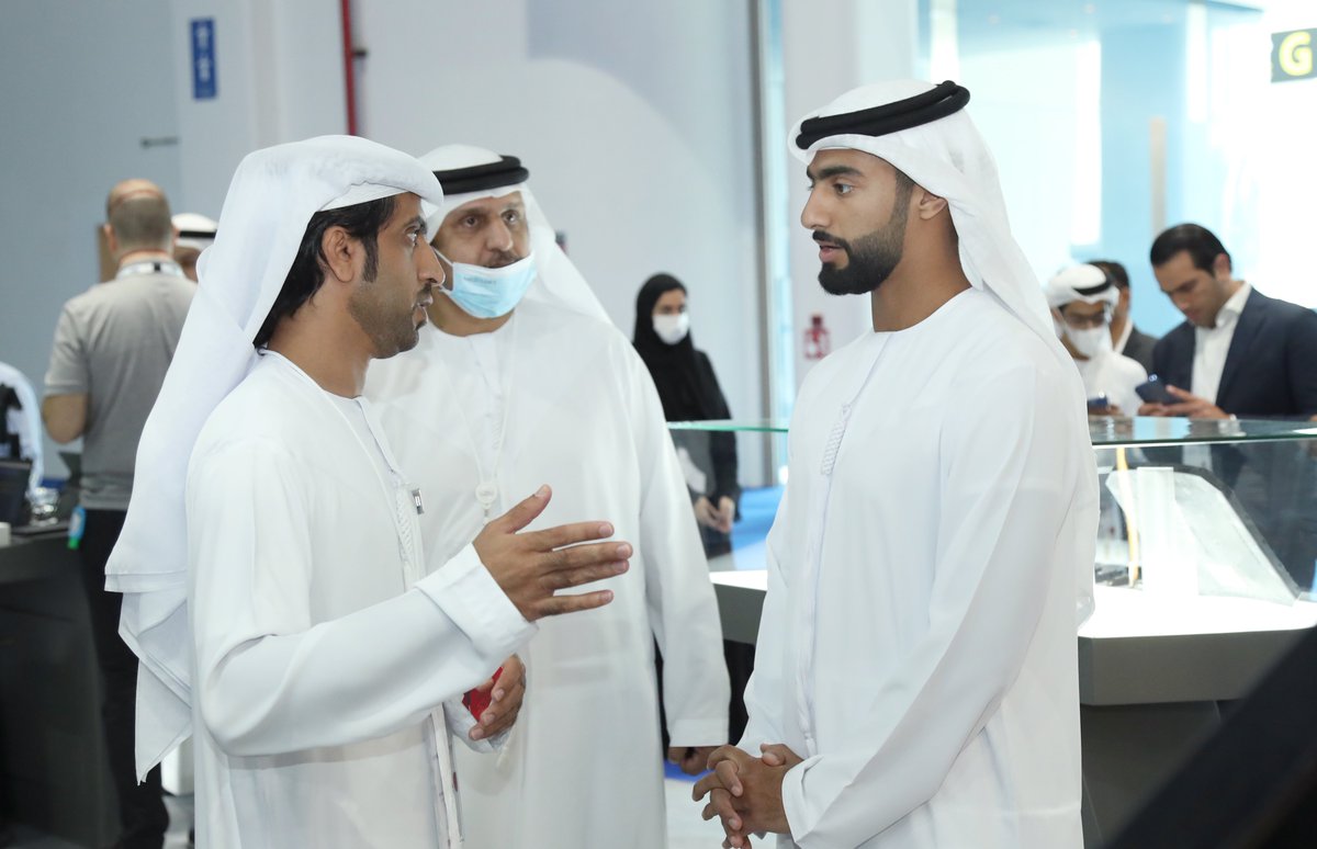 TIP_UAE's tweet photo. زيارة الشيخ راشد بن عمار النعيمي، نائب رئيس نادي عجمان الثقافي الرياضي، لجناح مجمع توازن الصناعي خلال جولته في معرض #آيسنار 2022. https://t.co/XdC7HYtdZR