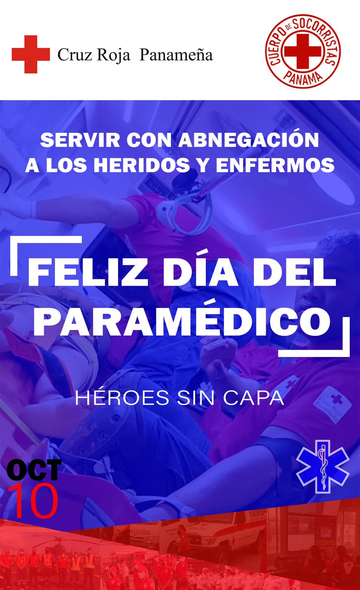 Nuestro reconocimiento y agradecimiento a todos los #Paramédicos del #CuerpodeSocorristas #CruzRojaPanameña por su loable labor dentro de la institución. 
¡Feliz día! 

¡A cualquier hora y en cualquier lugar!