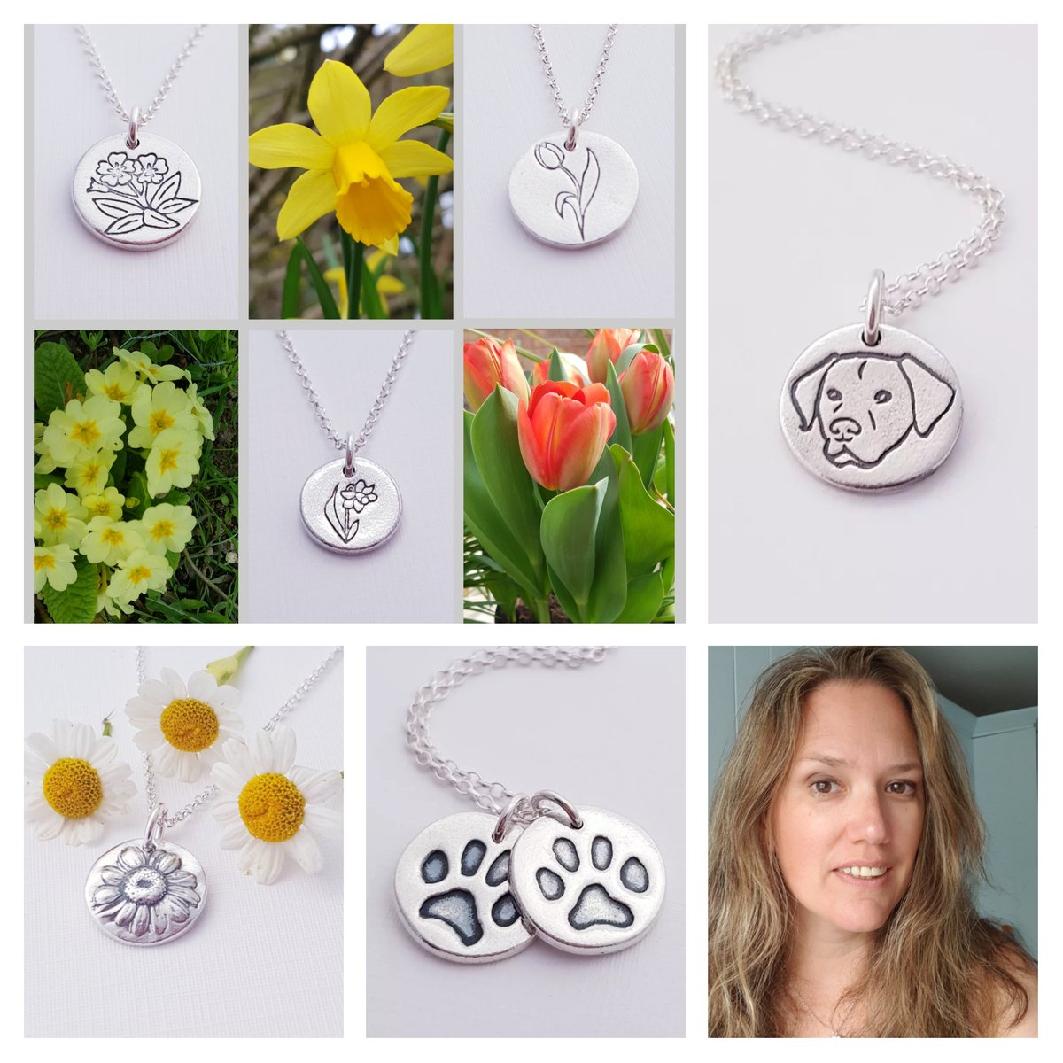 Flutterbuyzstu1's tweet image. I&apos;m Becky! I create nature inspired &amp;amp; paw print jewellery working with eco sterling silver clay.
I love designing different flowers, animals and birds and turning them into stamps to imprint into silver clay.
I also create custom paw print jewellery from my customers photos.
