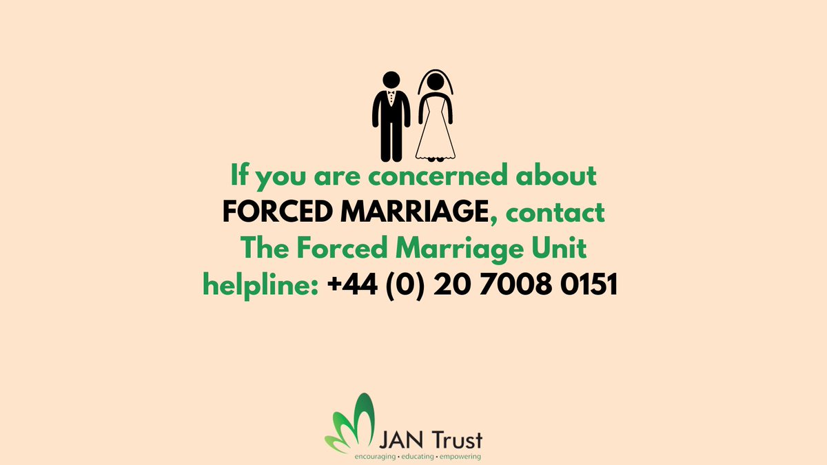 ForcedMarriages's tweet image. If you are concerned about #forcedmarriage, the Forced Marriage Unit helpline is available to answer any questions and provide assistance. 

#safespace #knowyourrights #activism #justice