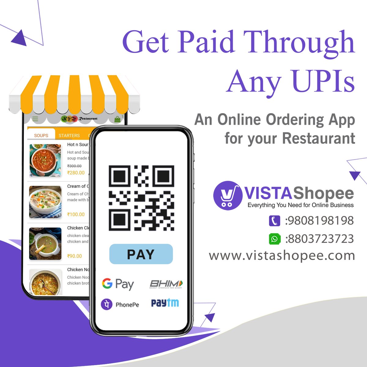 Make your Restaurant Business more simplified. Let your customers make payments to you with comfort. Give them QR code based payment options for faster payments.

Create an Online Food Ordering App Today with <a href="/shopeevista/">VistaShopee</a> at affordable rates

#ordertakingapp #onlinerestaurant