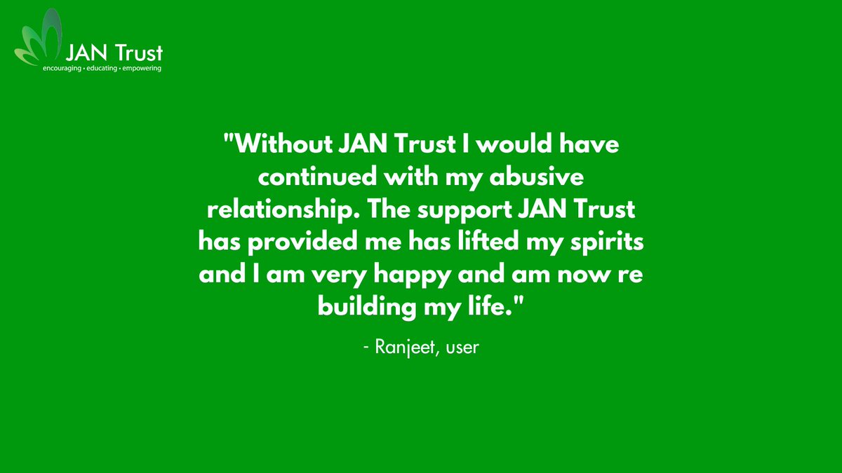 ForcedMarriages's tweet image. Thank you to this user for sharing their experience with JAN Trust! We are so glad to hear that JAN Trust has helped you and uplifted you!  

#safespace #knowyourrights #activism #justice