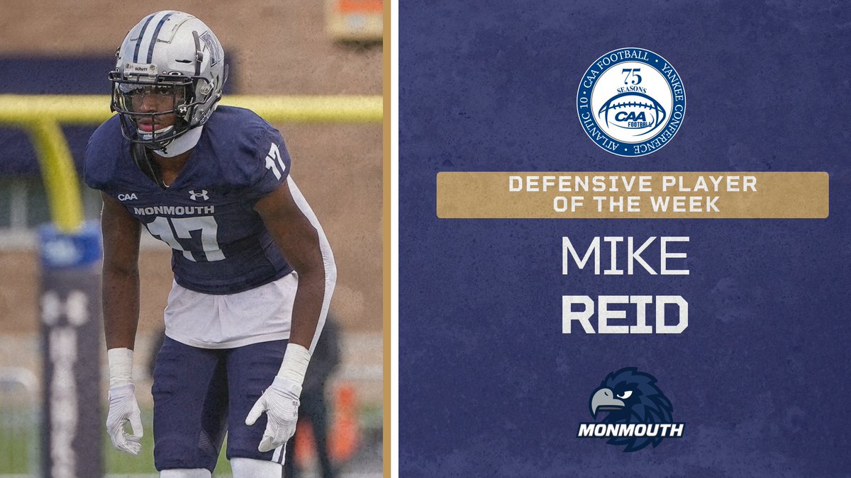 🏈 𝘿𝙚𝙛𝙚𝙣𝙨𝙞𝙫𝙚 𝙋𝙡𝙖𝙮𝙚𝙧 𝙤𝙛 𝙩𝙝𝙚 𝙒𝙚𝙚𝙠 Mike Reid contributed nine tackles, a fumble recovery and a career-high three pass breakups as @MUHawksFB edged UAlbany, 38-31, to push its winning streak to four 📰 bit.ly/3CNmcqW