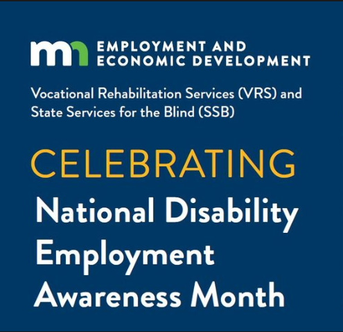 Join <a href="/mndeed/">MN DEED</a> for National Disability Employment Awareness Month (NDEAM) event. This year’s event features panel discussion and video vignettes about how individuals with disabilities achieved their career goals. ASL, captions provided. Register: zoomgov.com/meeting/regist… #NDEAM