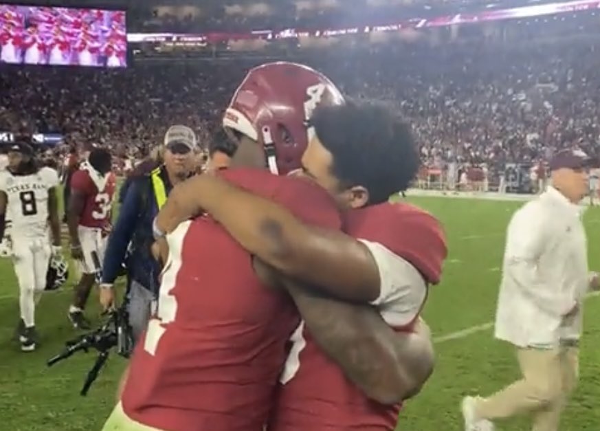 I just want somebody to love me as much as Bryce Young loves Jalen Milroe!