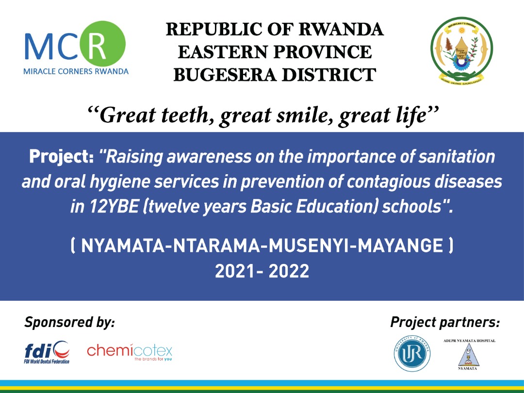 MCornersRwanda's tweet photo. Happening now!
#MCR started the 2nd phase of #OralHealth project with the aim of reaching out to more than 6,000 students in @BugeseraDistr aged between 7-15 with oral hygiene education and oral screening, plus toothpastes & toothbrushes. Thanks to @Uni_Rwanda-Dental School (1/2) https://t.co/aJKC1Zkd8J