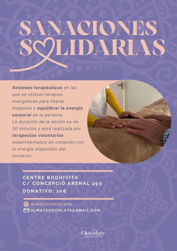 JaumeGuellP's tweet photo. Aquest proper divendres 14/10/22 tenim Sanacions Solidàries, si estàs interessat/da en rebre teràpia entre les 17:30 i 19:30h, envia un missatge al 629 95 18 74 amb el mom i hora que t’interessa. https://t.co/jFV8vEFu2W