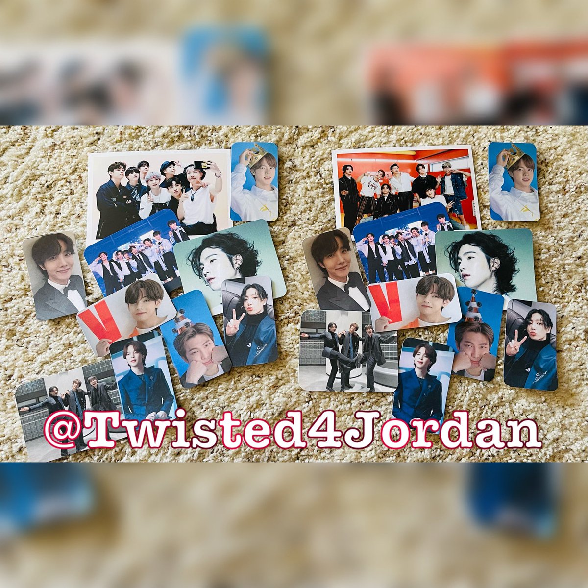 Twisted4Jordan's tweet photo. 🎉BTS Giveaway 🎉 

OT7 for life 

🎁MBF
🎁RT - LIKE 
🎁Post any photo you like &amp; love 

2 winners will receive items shown 

USA or GLOBAL 
Stamp Ship 

Ends in 48 hrs from post 

@bts_twt #BTS #Jimin
#Namjoon #RM #Jin #Seokjin #Suga #Yoongi #Jhope #Hobi #Taehyung #Jungkook https://t.co/UhMwSxNwj0
