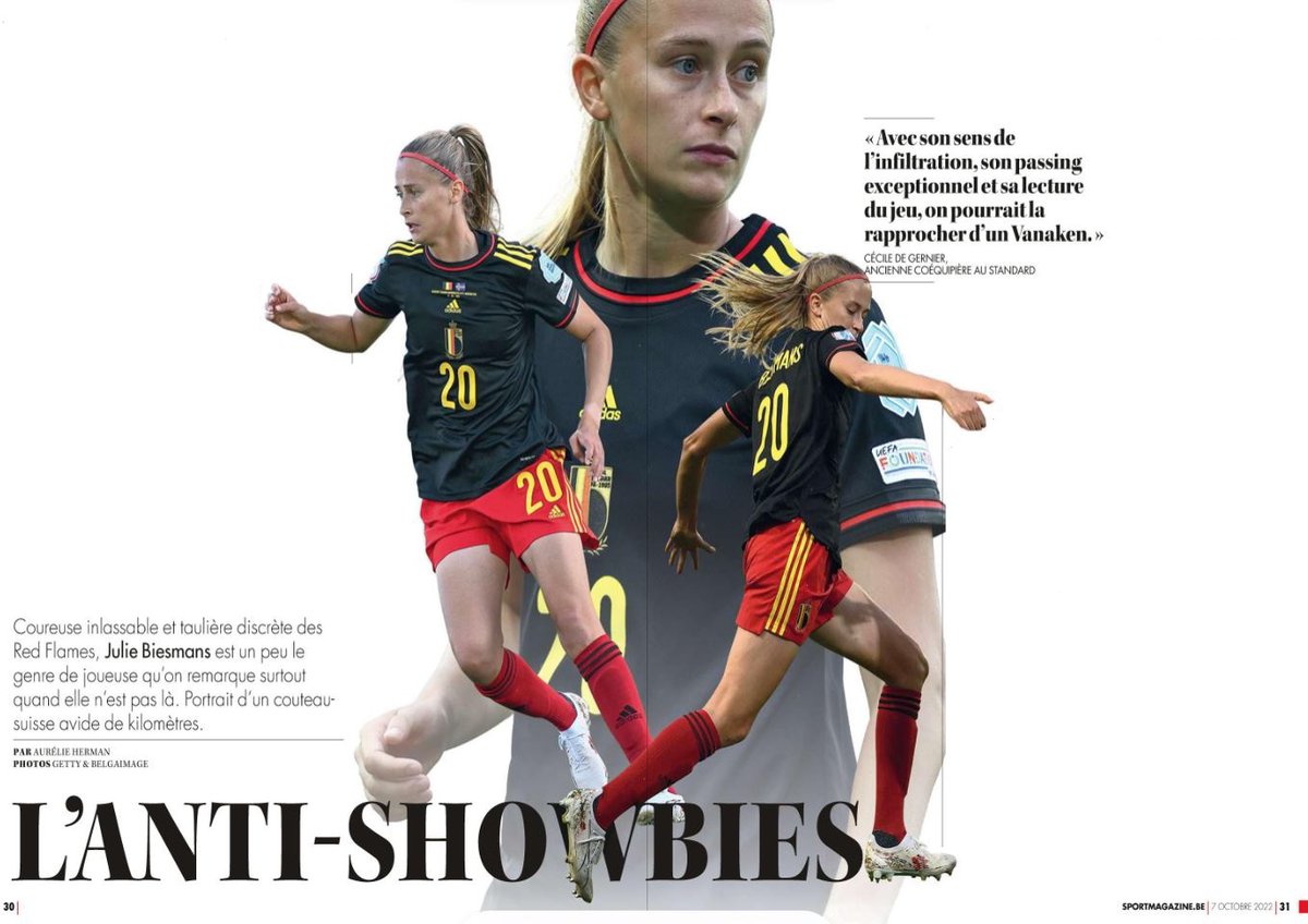Aurélie Herman (@aurelieherman) on Twitter photo OK, ça ne nous rendra pas la Coupe du monde 2023, mais j'espère que ça vous apprendra quelques trucs: le portrait de <a href="/JulieBiesmans4/">Julie Biesmans</a>, la "Axel Witsel des #RedFlames", est à lire dans le <a href="/sportfootmag/">Sport/Foot Magazine</a> de ce mois-ci 📰 OK, ça ne nous rendra pas la Coupe du monde 2023, mais j'espère que ça vous apprendra quelques trucs: le portrait de <a href="/JulieBiesmans4/">Julie Biesmans</a>, la "Axel Witsel des #RedFlames", est à lire dans le <a href="/sportfootmag/">Sport/Foot Magazine</a> de ce mois-ci 📰