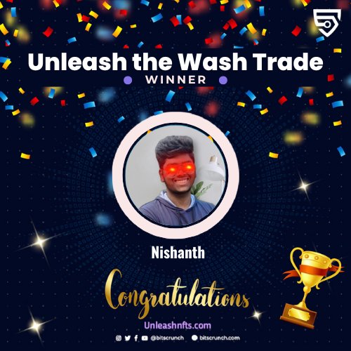 bitsCrunch's tweet photo. Congrats to our winners.
Keep posting your entries, your investigations 🕵️
 @jmsdevj &amp; @TechNishanth 

"Unleash the Wash Trade" contest is still on 
#UnleashNFTs #NFTs #washtrading https://t.co/NncWbP516n