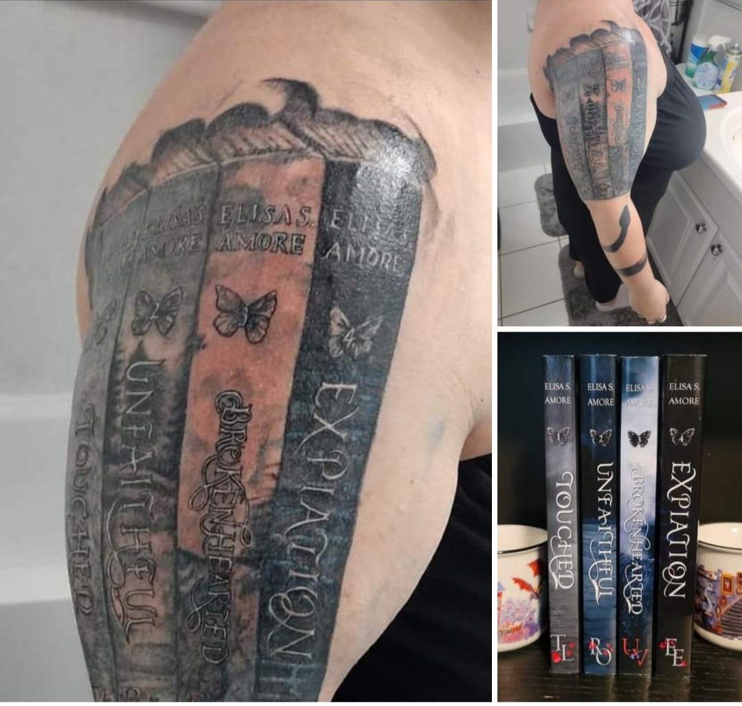 ElisaSAmore's tweet photo. Outstanding tattoo inspired by my Touched saga. #BookTwitter #booktattoo #bookstoread #yabook https://t.co/u9lpzkMO9G