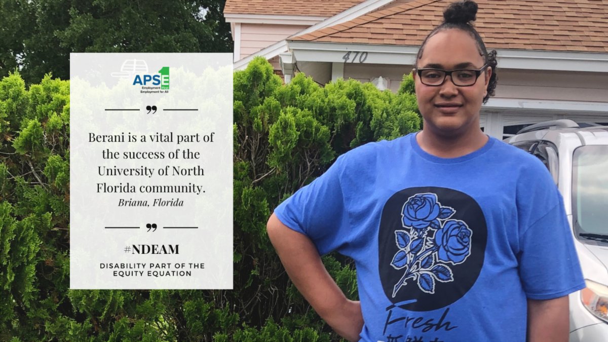 NationalAPSE's tweet photo. Berani is a vital part of the success of the University of North Florida Community.
#NDEAM
#EmploymentFirst https://t.co/KzebrsgkFM