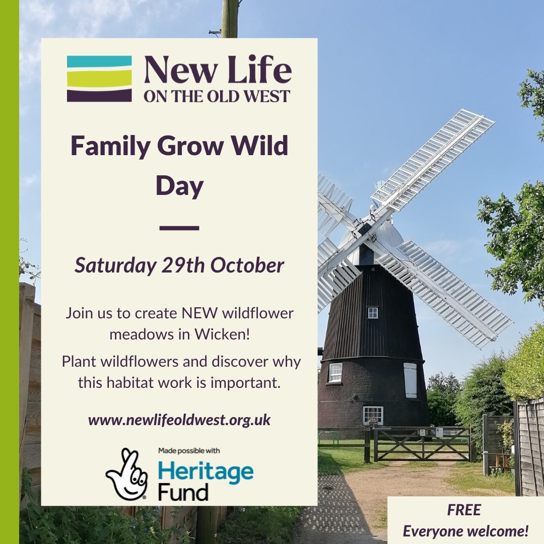 Our @NewLifeOldWest project have a 'Family Grow Wild!' event going on this October half term. NLOW have a wildflower specialist providing a session on the importance of wildflower meadows and much more. Have you got time this half term? 🌻 Book here - hubs.ly/Q01pkXpD0