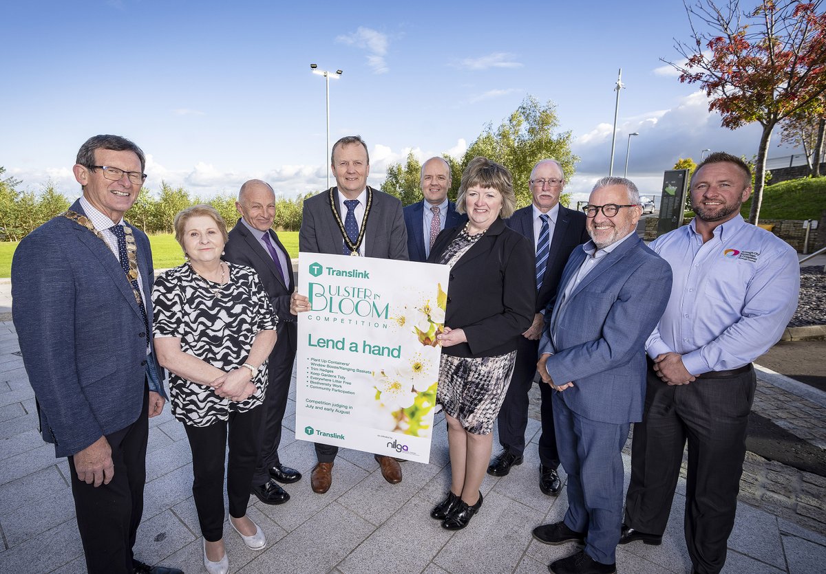 abcb_council's tweet photo. Deputy Lord Mayor Cllr #TimMcClelland congratulates local borough village, Charlestown, as it was once again recognised at the @Translink_NI #UlsterinBloom Awards, picking up a blooming marvellous second place in the Small Village Category this year. More: https://t.co/iTVjAWJ8Bh https://t.co/n5mSKUsbFn