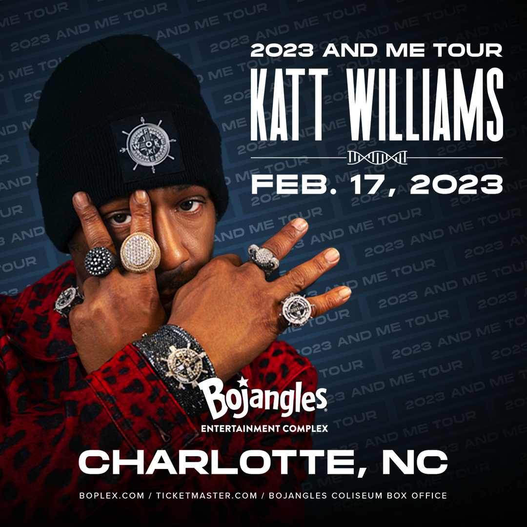 TheBOplex's tweet photo. JUST ANNOUNCED: Comedian Katt Williams is bring his 2023 and Me Tour to Charlotte at Bojangles Coliseum on February 17, 2023! Tickets go on sale this Friday! #cltcomedy #kattwilliams #theboplex https://t.co/649wWDOrm5