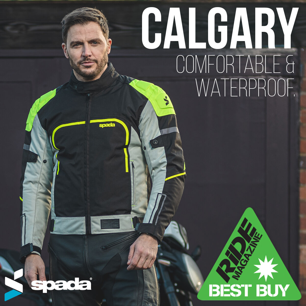 The RiDE Best Buy Calgary is our sport style waterproof commuter jacket!

› CE certified five-piece armour
› 600D Polyester PU coated outer fabric
› Protective EVA rubber on shoulders
› Reflective elements on chest, back + arms

Shop the Calgary here: bit.ly/3T2zQvk