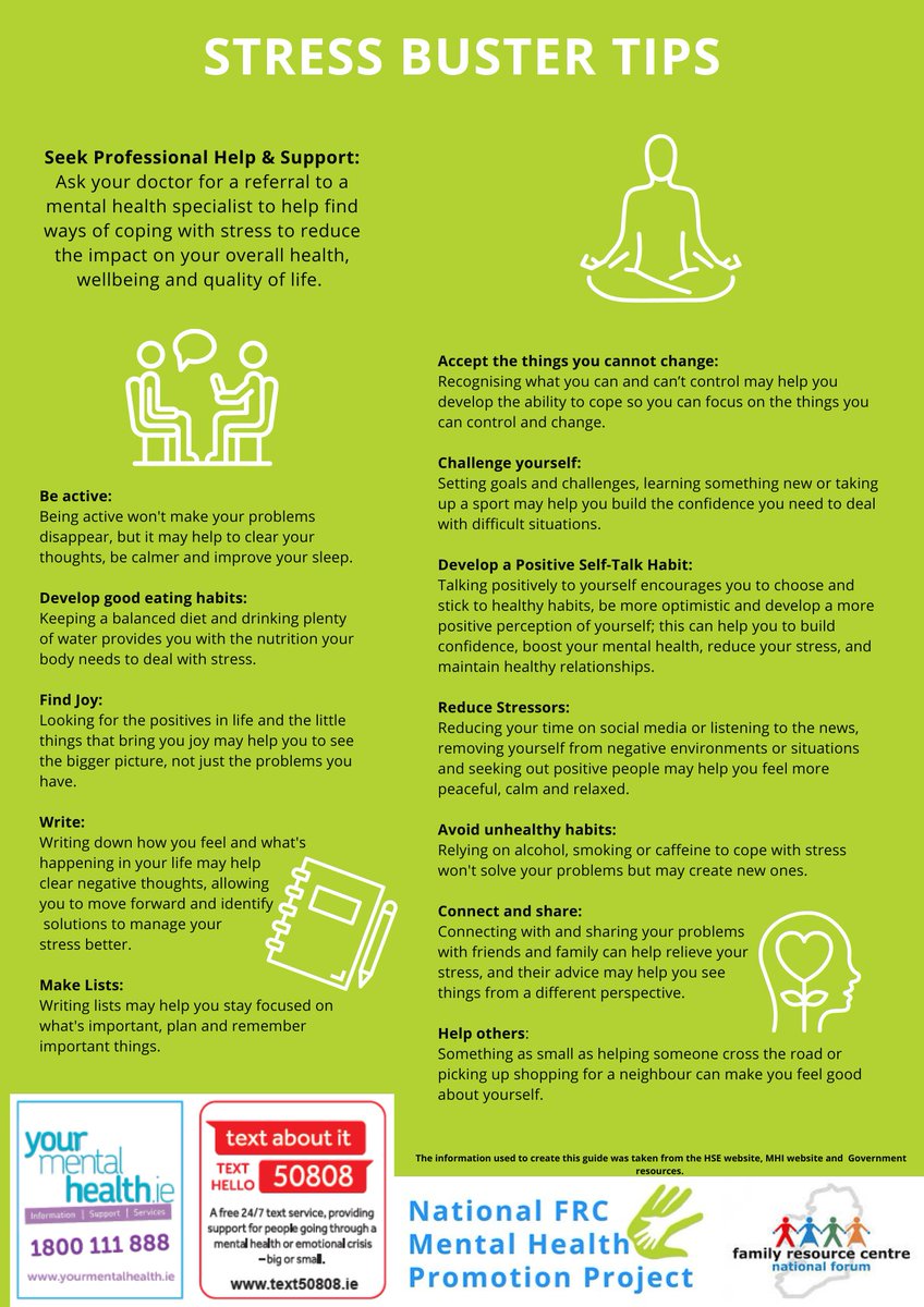 FrcHealth's tweet photo. We are living in incredibly stressful times, so on this World Mental Health Day, we invite you to download our stress buster guide to help remind yourself that there are things you can do to help lessen the impact of stress on your health and well-being. https://t.co/BHIldei26L