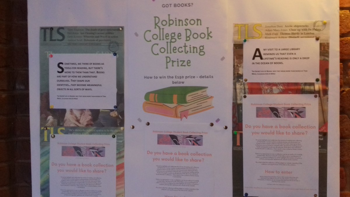 Launching our Student Book Collecting Prize, open to anyone studying at Robinson College #BookCollections