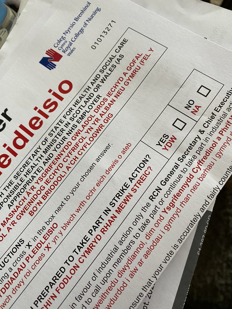 It’s arrived. Voting for all my nursing and midwifery family !!! <a href="/RCNWales/">Royal College of Nursing Wales</a> #Nursingstrikeaction  #NMC #RCNaction2021